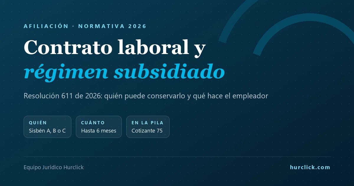 ¿Un trabajador puede empezar a trabajar y seguir en el régimen subsidiado? Esto cambió en Colombia en 2026