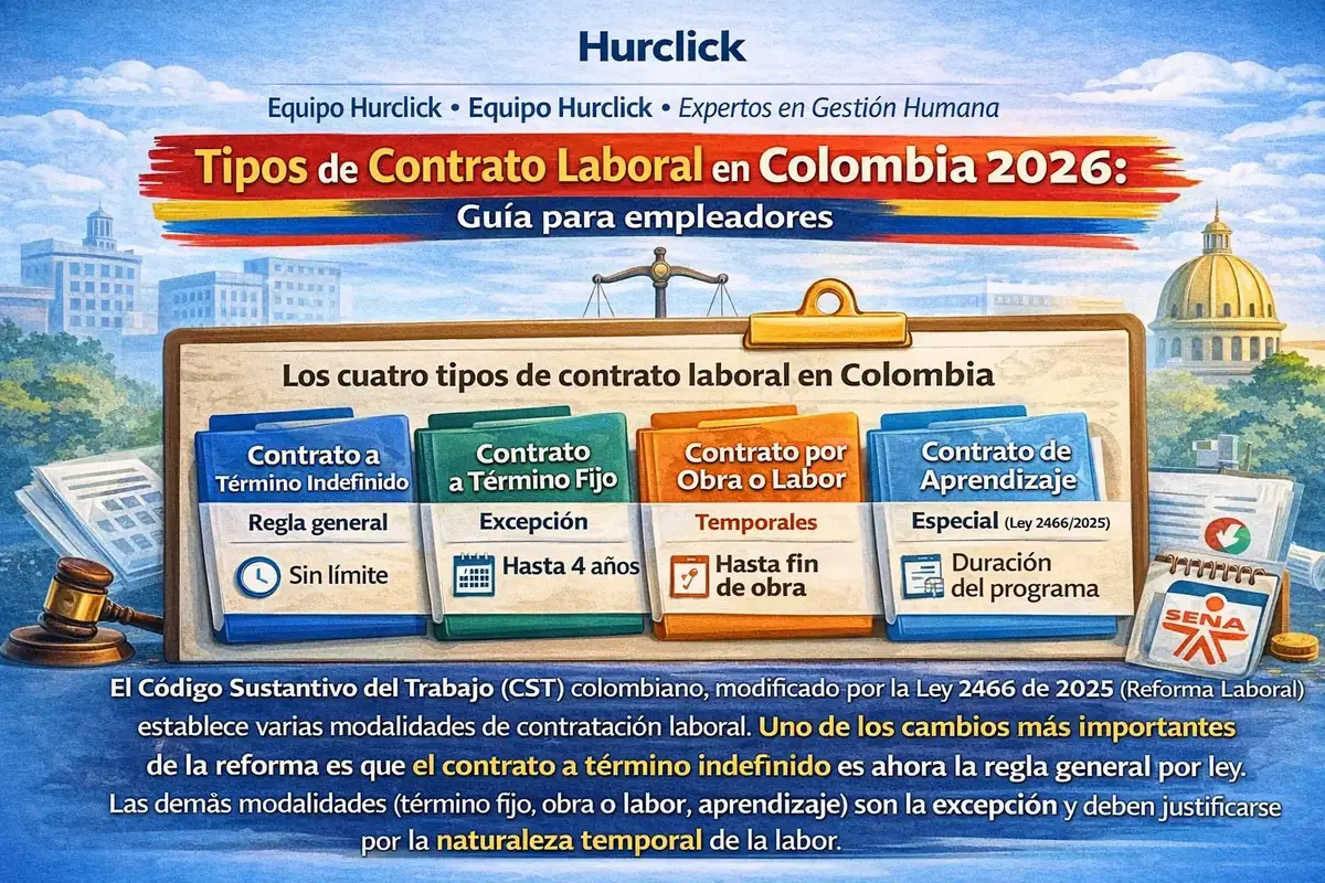 Tipos de Contrato Laboral en Colombia 2026: Guía para empleadores
